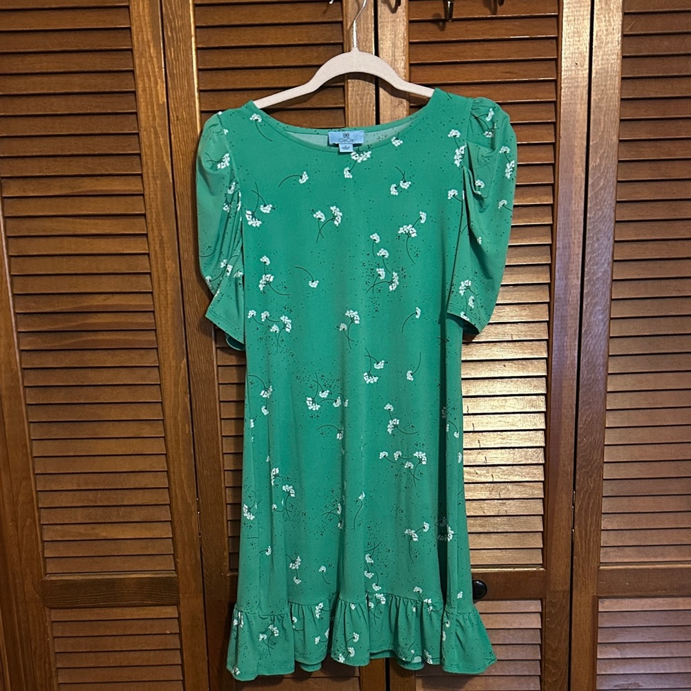 CeCe Green Floral Mini Dress